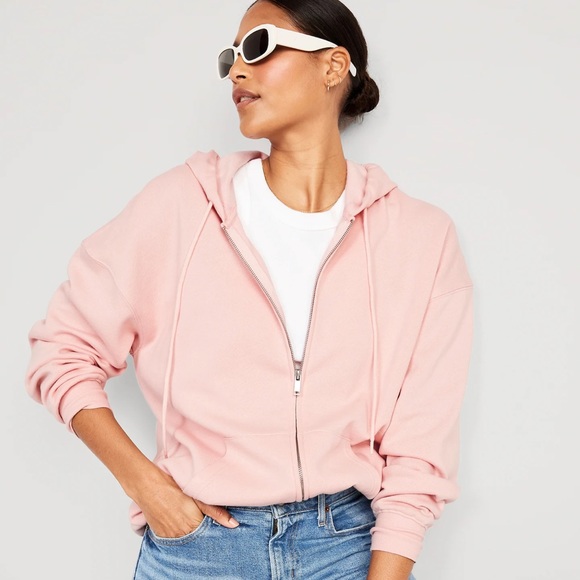NWT OLD NAVY Oversized Full-Zip Hoodie Color: Pink Bamboo - Picture 4 of 5